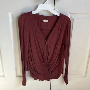 Juniors XS burgundy dress shirt